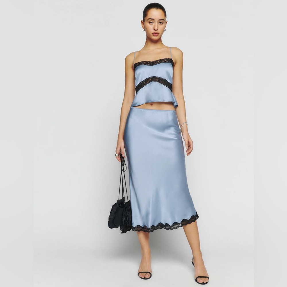 Reformation Arie Silk Skirt